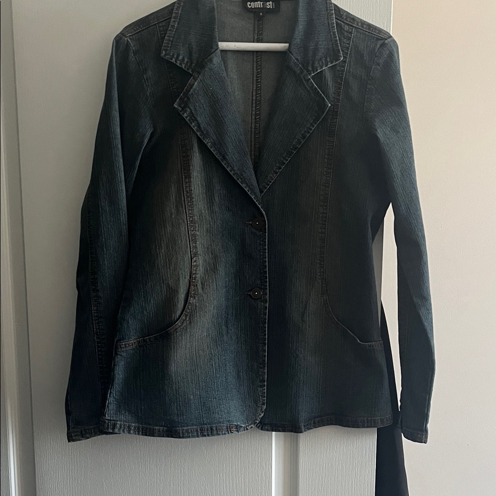 Mint Black Denim Jacket